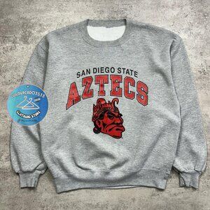 San Diego State aztecs College Pullover 2025 Shirt Sweatshirt Retro grey